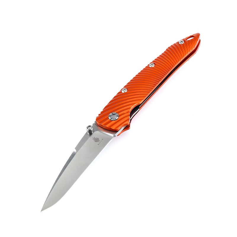 Kizer Sliver Aluminum Orange Ki4419A1(3.50" Stonewash)