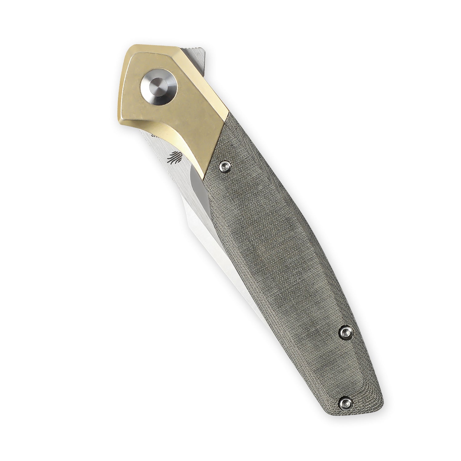 Grazioso Green&Brass Micarta 3.3 inch EDC Knife Kizer