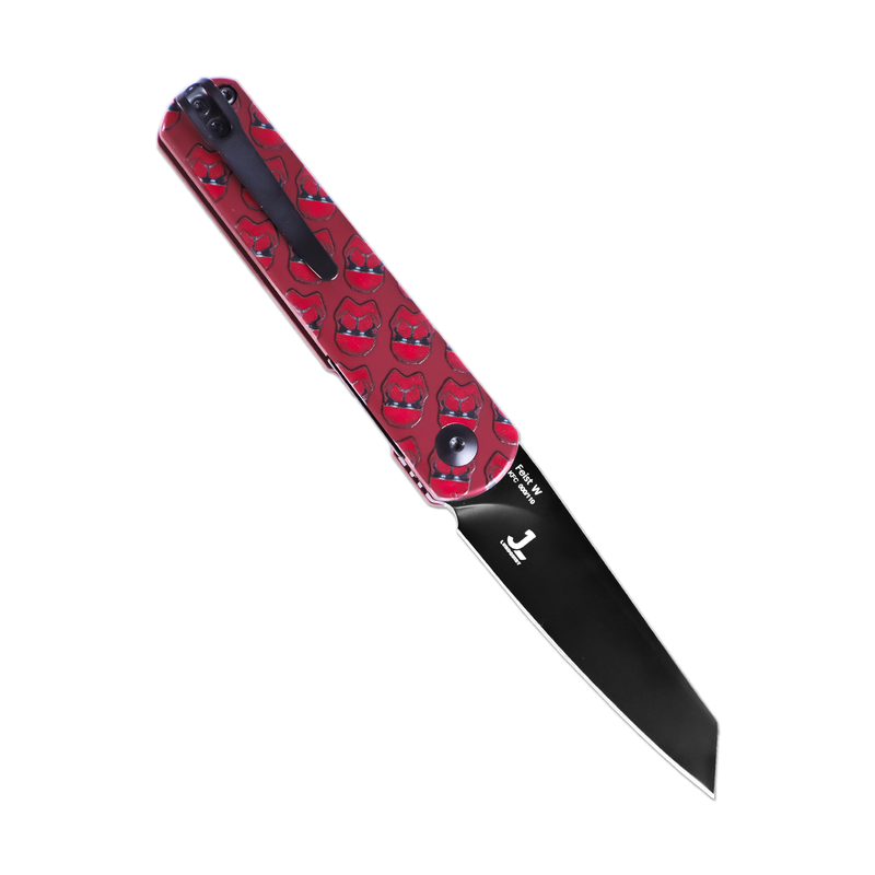 Kizer Friday Club | Feist | 2.875" 3V Blade | Red Aluminium Handle | Front Flipper Knife | V3499KFC6