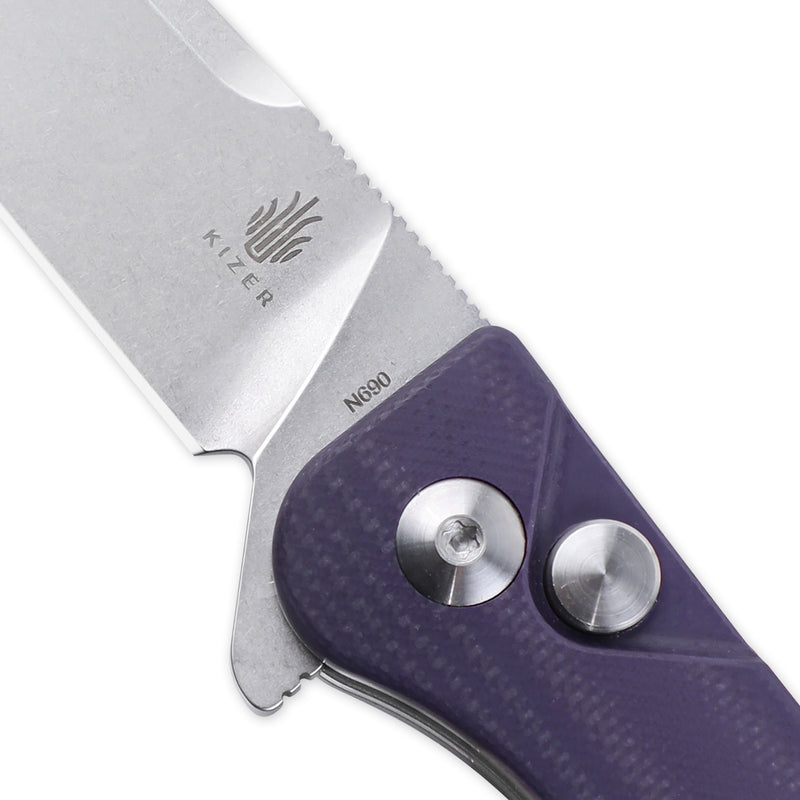 Kizer Original Knife Purple Alum (3 Black) - Blade HQ