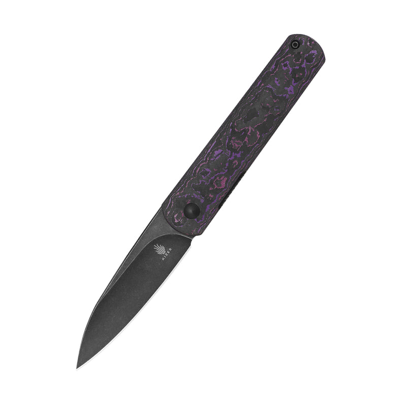 Kizer Feist(XL) 20CV Blade Front Flipper Knife Fatcarbon Ki4499A2 (3.33” Black Stonewash)