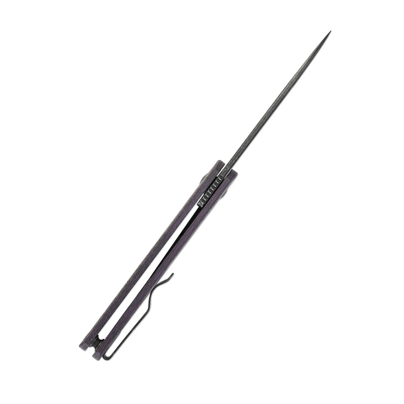 Kizer Feist(XL) 20CV Blade Front Flipper Knife Fatcarbon Ki4499A2 (3.33” Black Stonewash)
