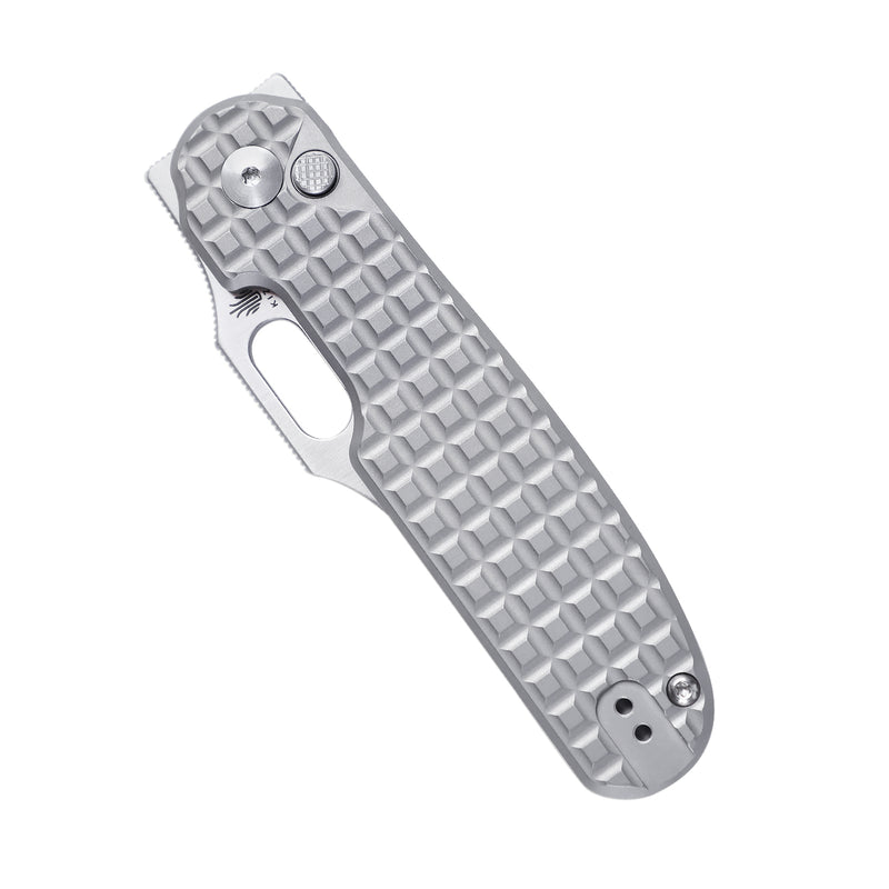 Kizer Cormorant Button Lock Knife Gray Titanium Ki4562A4 (3.23" Satin 20CV)