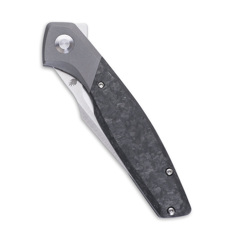 Kizer Manganas Grazioso Frame Lock Knife Black Titanium & carbon fiber Ki4572A1 (3.3" Satin)