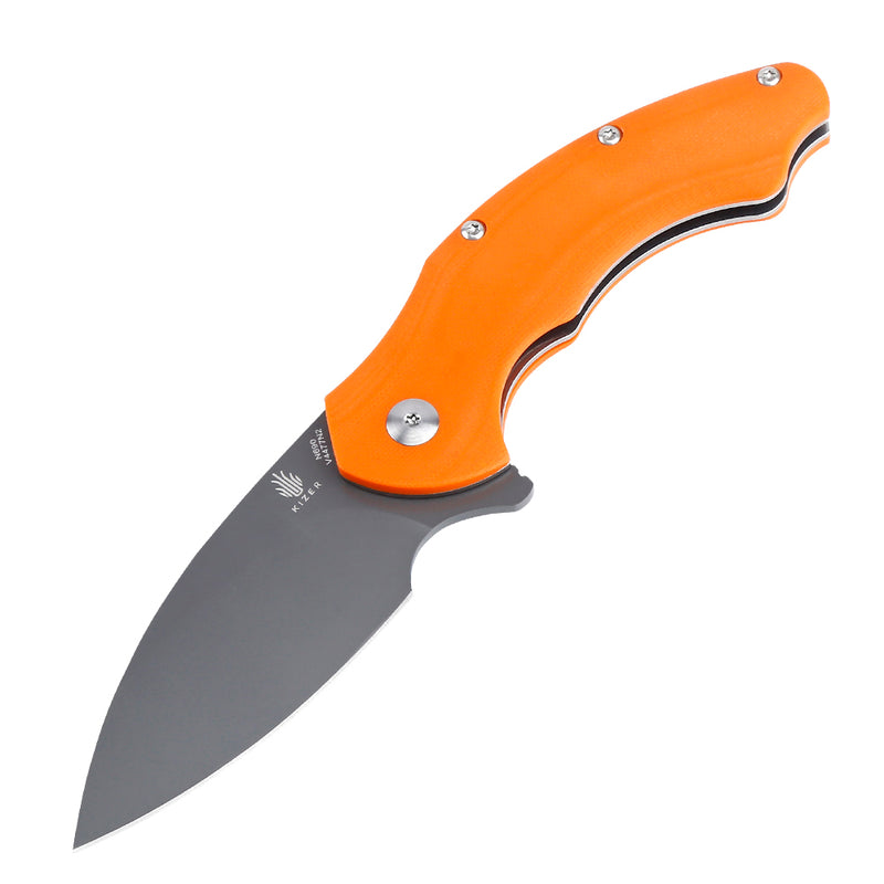 Kizer Roach G10 Orange V4477N2 (3.5" Grey Ti-Coated)
