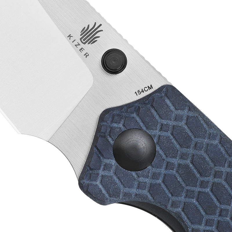 Kizer Azo Towser S Liner Lock Knife Blue Richlite V3593SC1 (2.85” Satin)