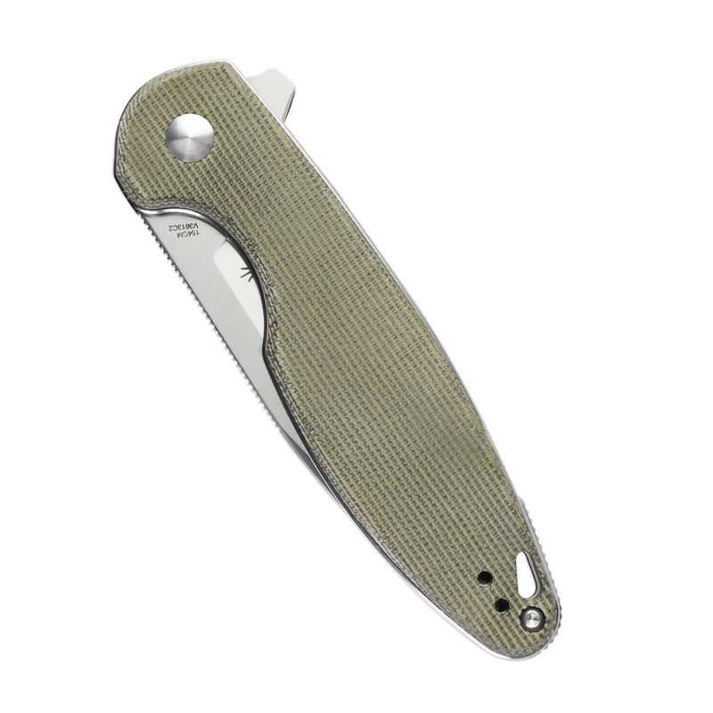Kizer Cozy Liner Lock Knife Green Micarta V3613C2