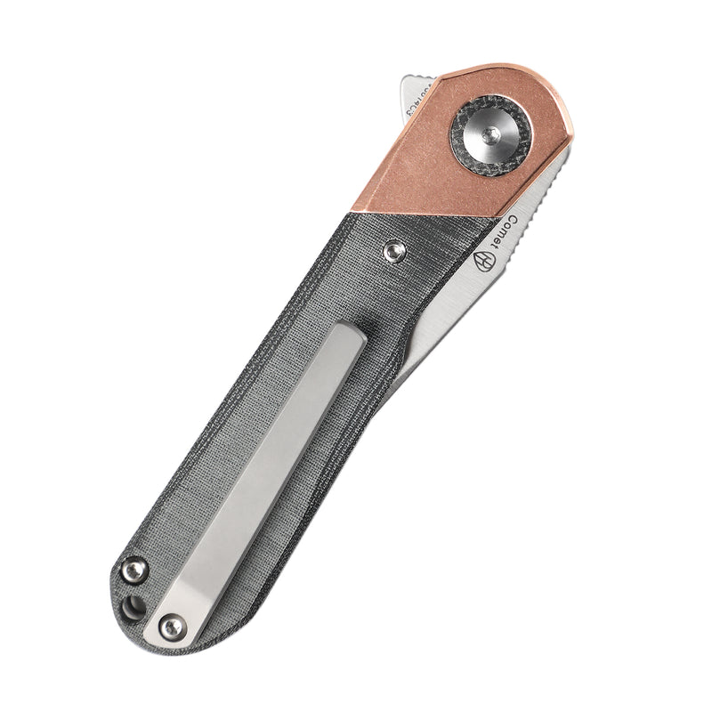 Kizer Comet Liner Lock Knife Copper & Micarta Black  V3614C3