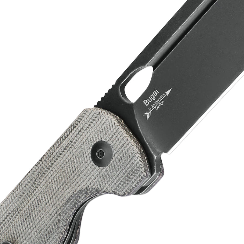 Kizer Bugai 3V Blade Liner Lock Micarta Handle V3627A1(3.11" Black Stonewash)