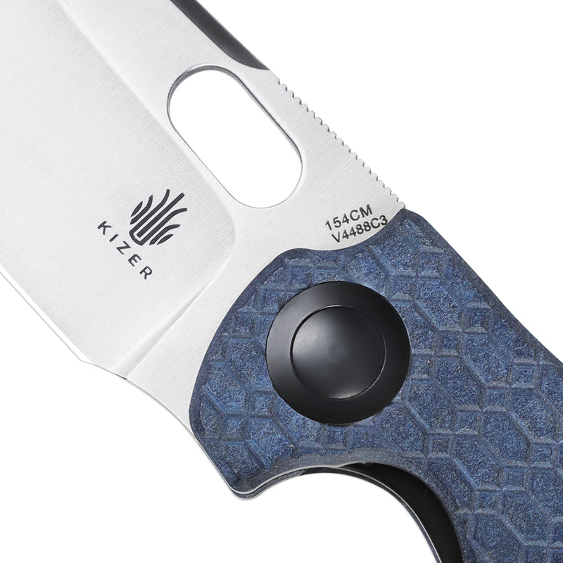 Kizer Sheepdog C01C Liner Lock Knife Blue Richlite Handle V4488C3 (3.30" Satin)