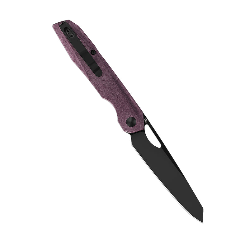 Kizer Genie Liner Lock Knife Red Richlite Handle V4545C2 (3.4" Black)