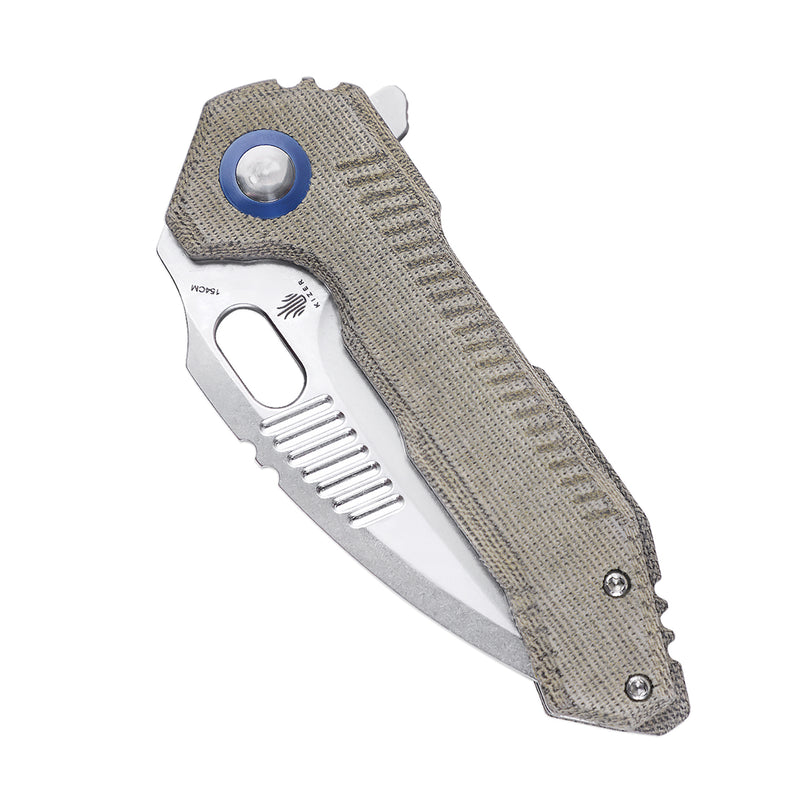 Kizer Mini Paragon Liner Lock Knife Green Micarta V4600C1 (3.43" Stonewash)
