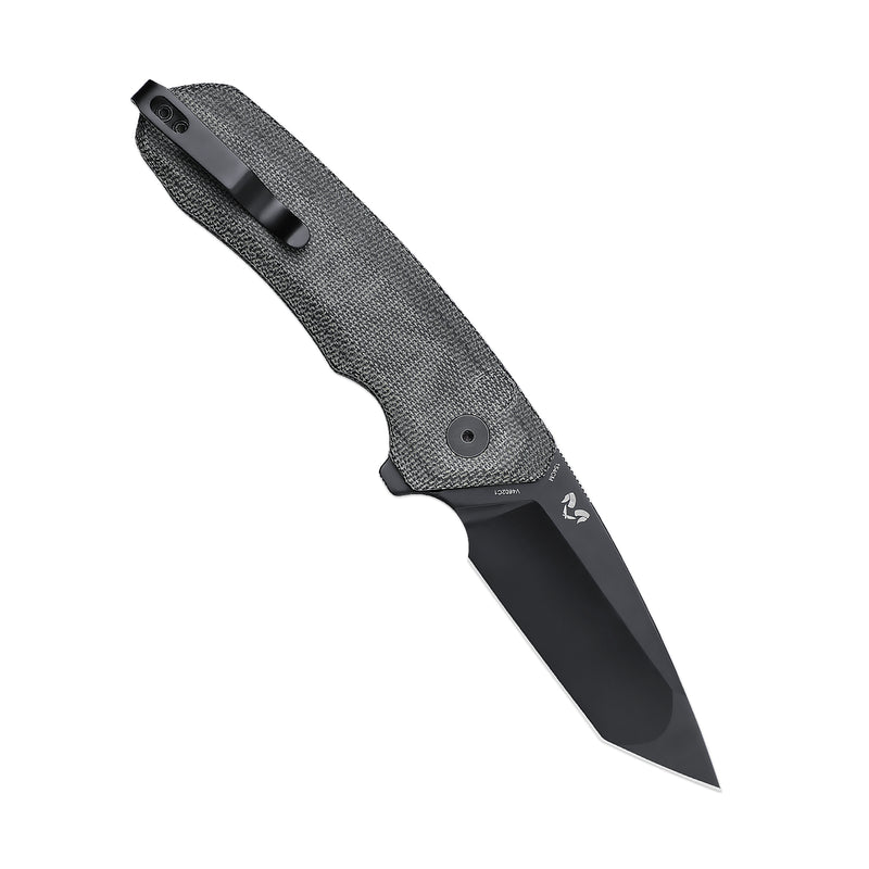 Kizer Mad Tanto Button Lock Knife Black Micarta Handle V4602C1 (3.31" Black)